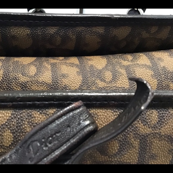 Authentic Christian Dior Trotter Romantique PVC Leather Brown Shoulder Bag - Picture 6 of 13